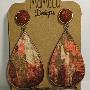 Camo wood Earrings